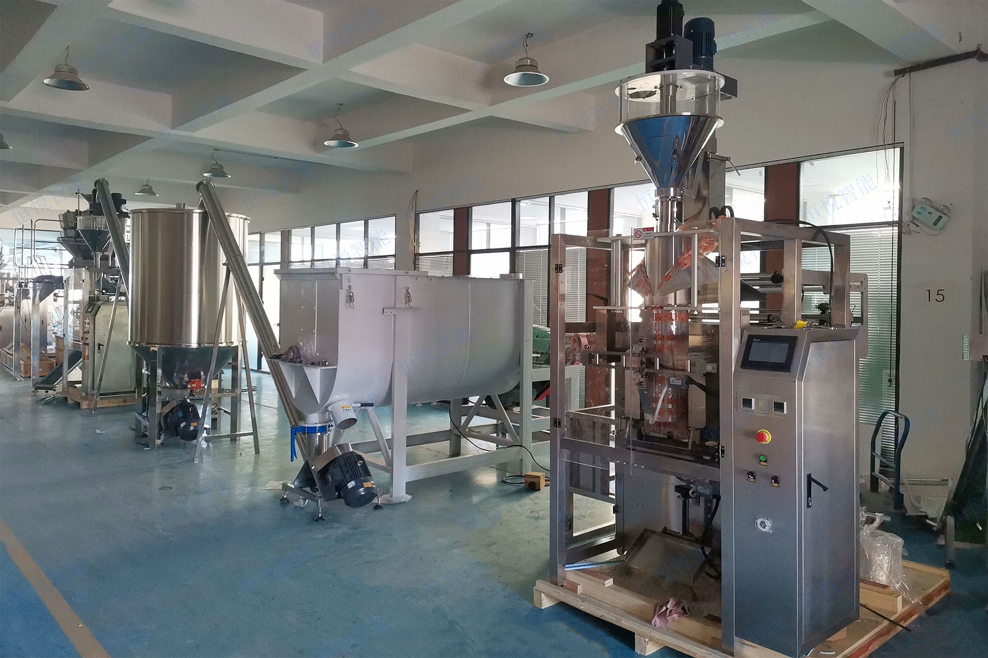 全自动防水涂料91麻豆免费视频网站可以实现涂料、腻子粉、快粘粉、石膏粉等建筑粉料产品得自动化包装全过程